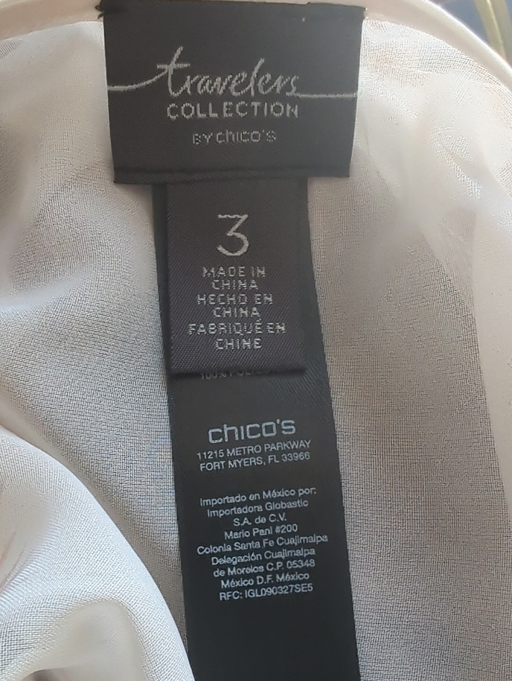 Chicos Travelers Sheer Watercolor Floral Handkerchief Hem Blouse Top SIZE 3 - Picture 3 of 8